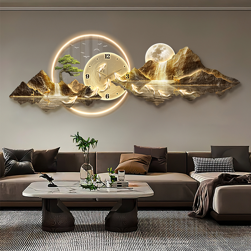 Lighting Home Decor Wall Clocks - Luxury Light Wall clock Living Room