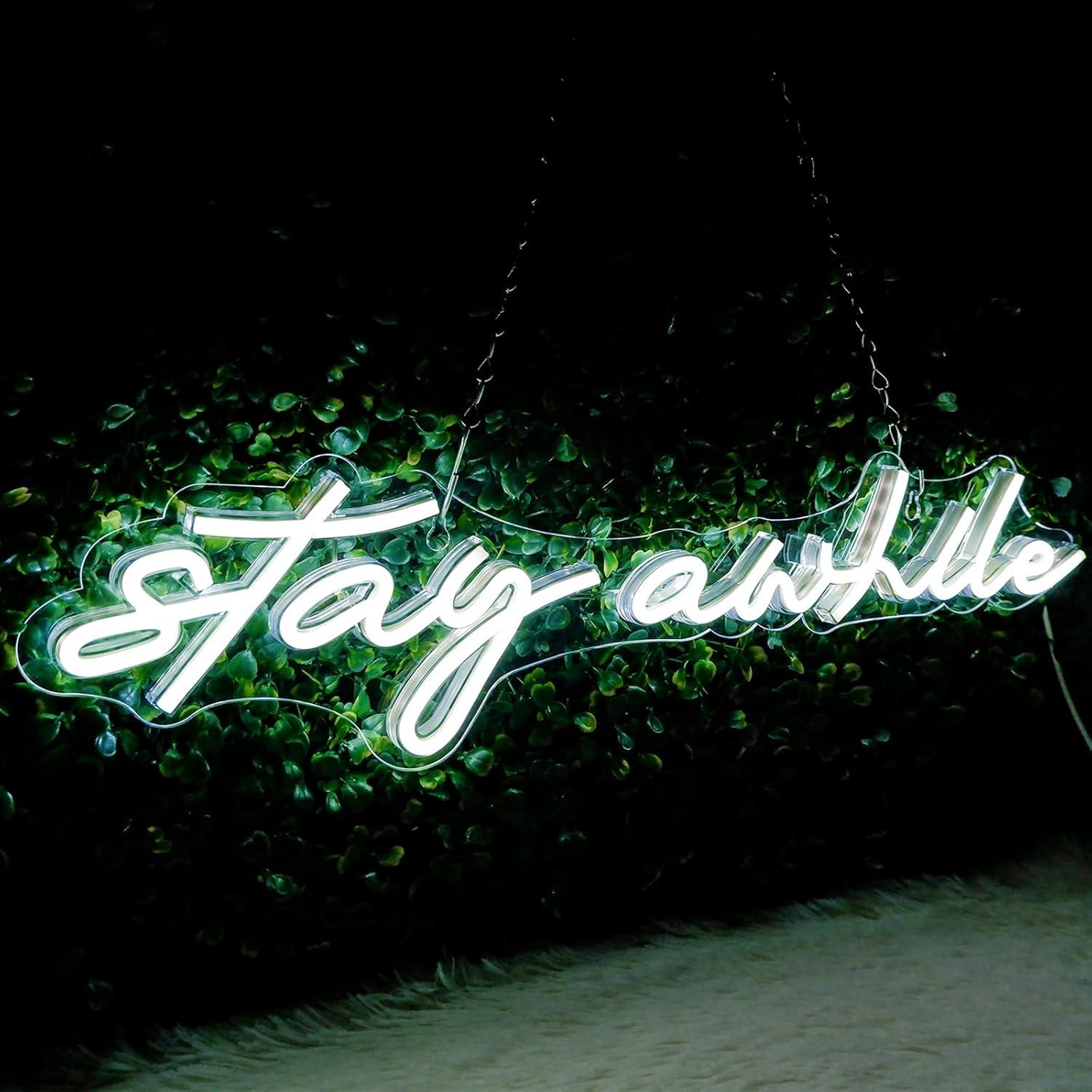 Wall Decor Lighting - Stay Awhile Neon Signs USB Dimmable