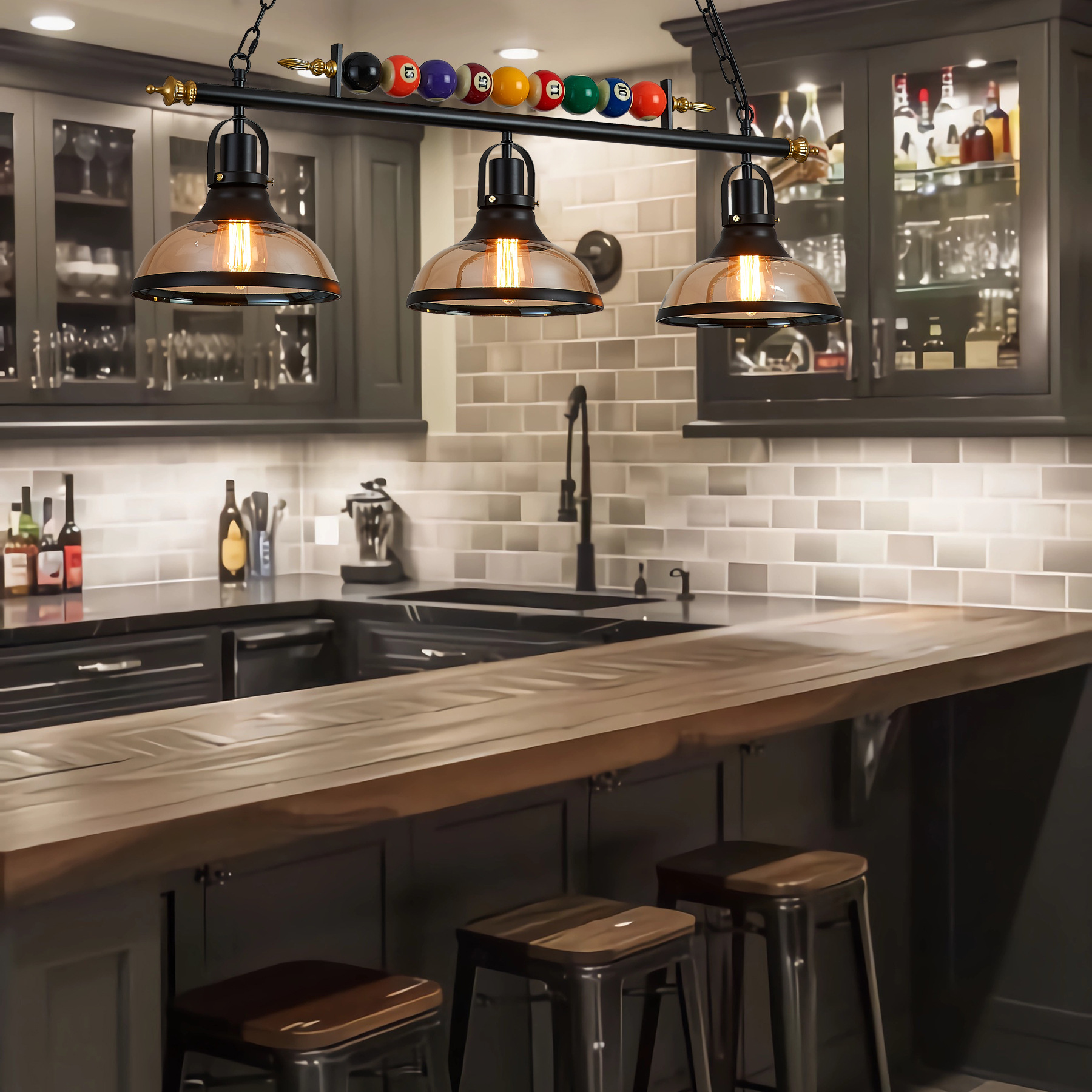Lighting Metal Wall Decor - American Retro Industrial Pendant Lights Creative