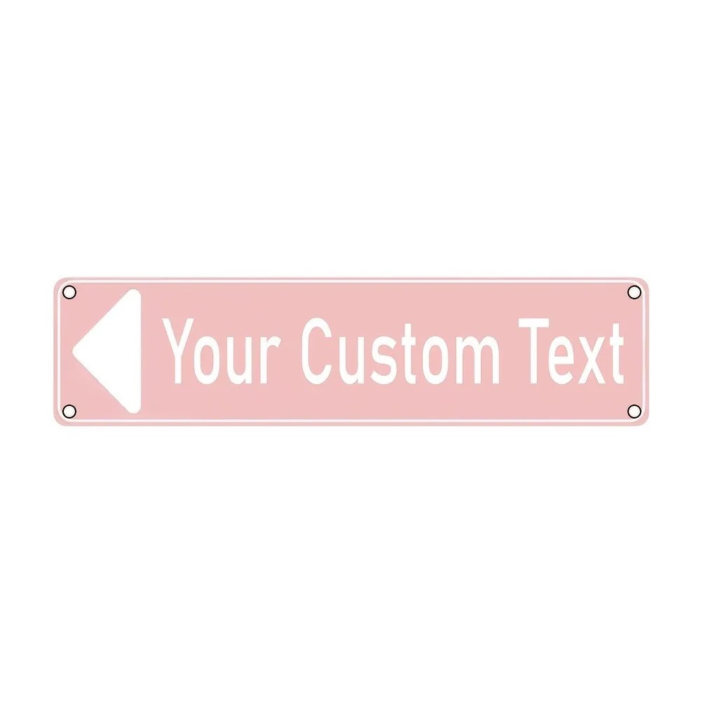 Lighting Metal Wall Decor - Personalized Custom Text Light Pink Arrow