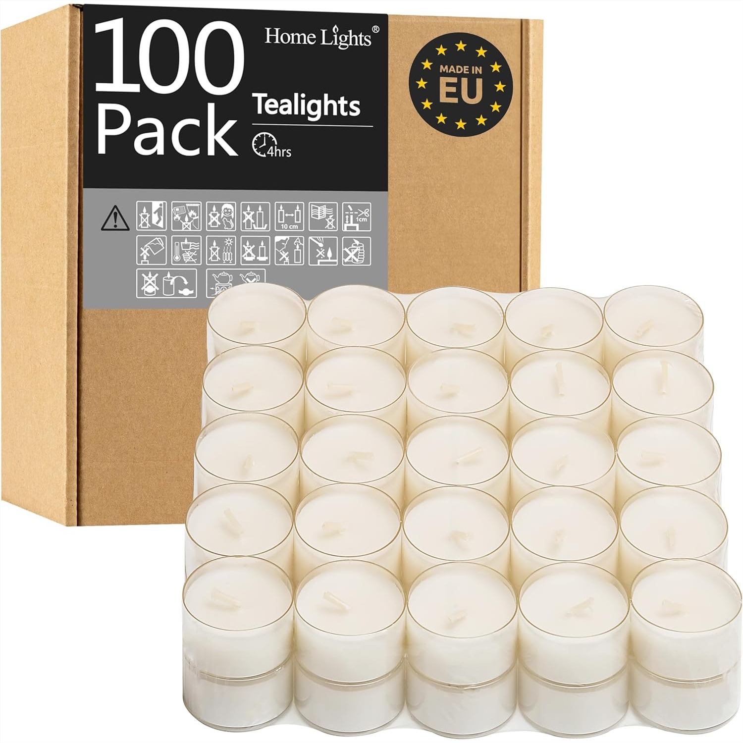 Lighting Home Decor Products - Tealight Candles Bulk 100 Pack, White