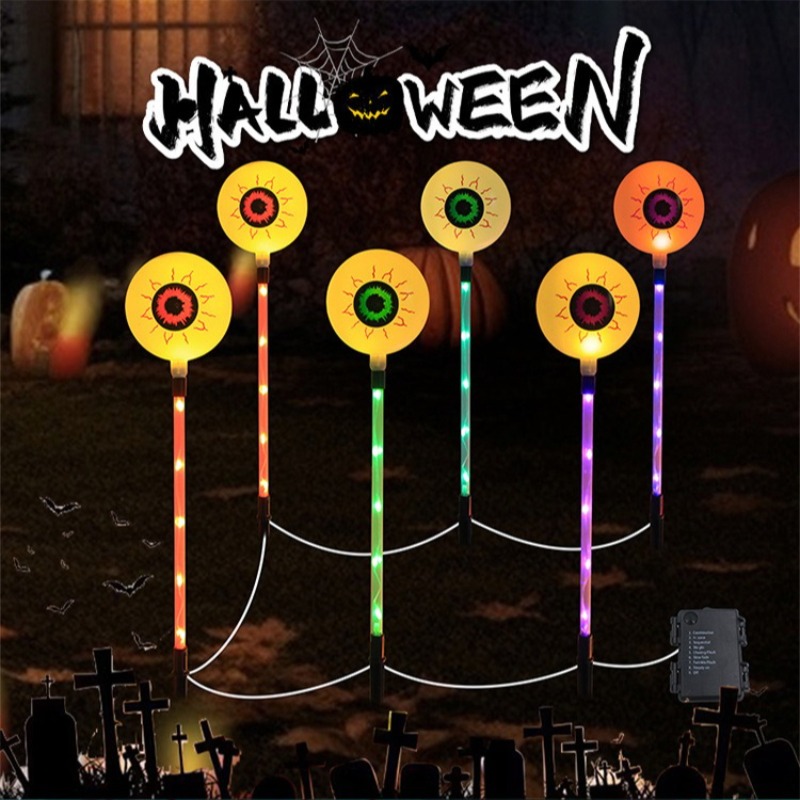 Outdoor Lighting Decor Ideas - LED Solar Halloween Eyeball Stake Light