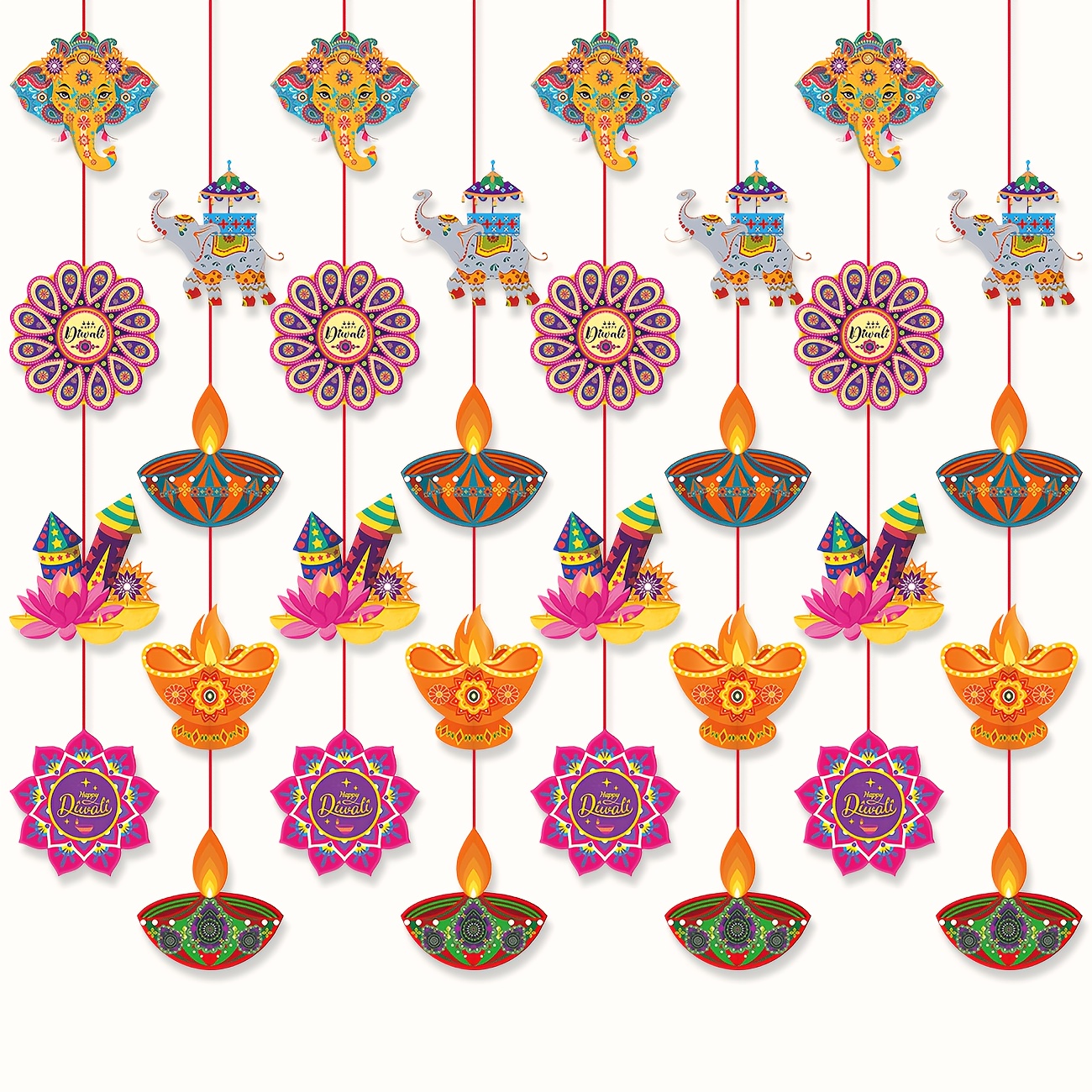 Lighting Decoration For Diwali - Happy Diwali Hanging Decoration Supplies Indian