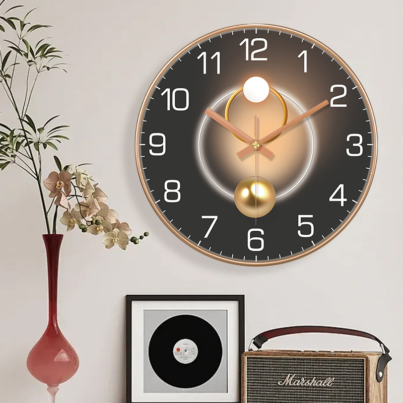 Lighting Home Decor Wall Clocks - Luxury Wall Clock 2D Light Shadow