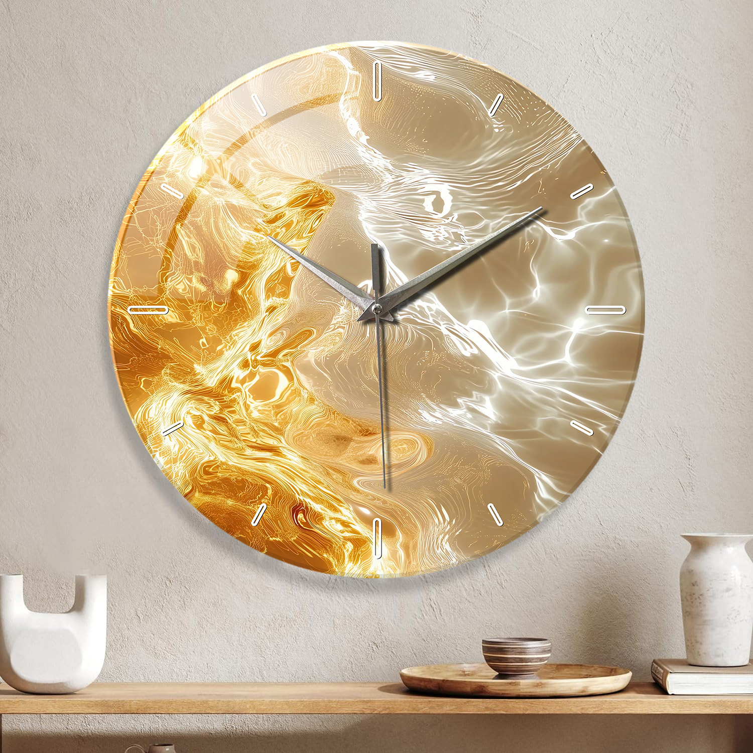 Lighting Home Decor Wall Clocks - 1pc glass wall clock, modern light