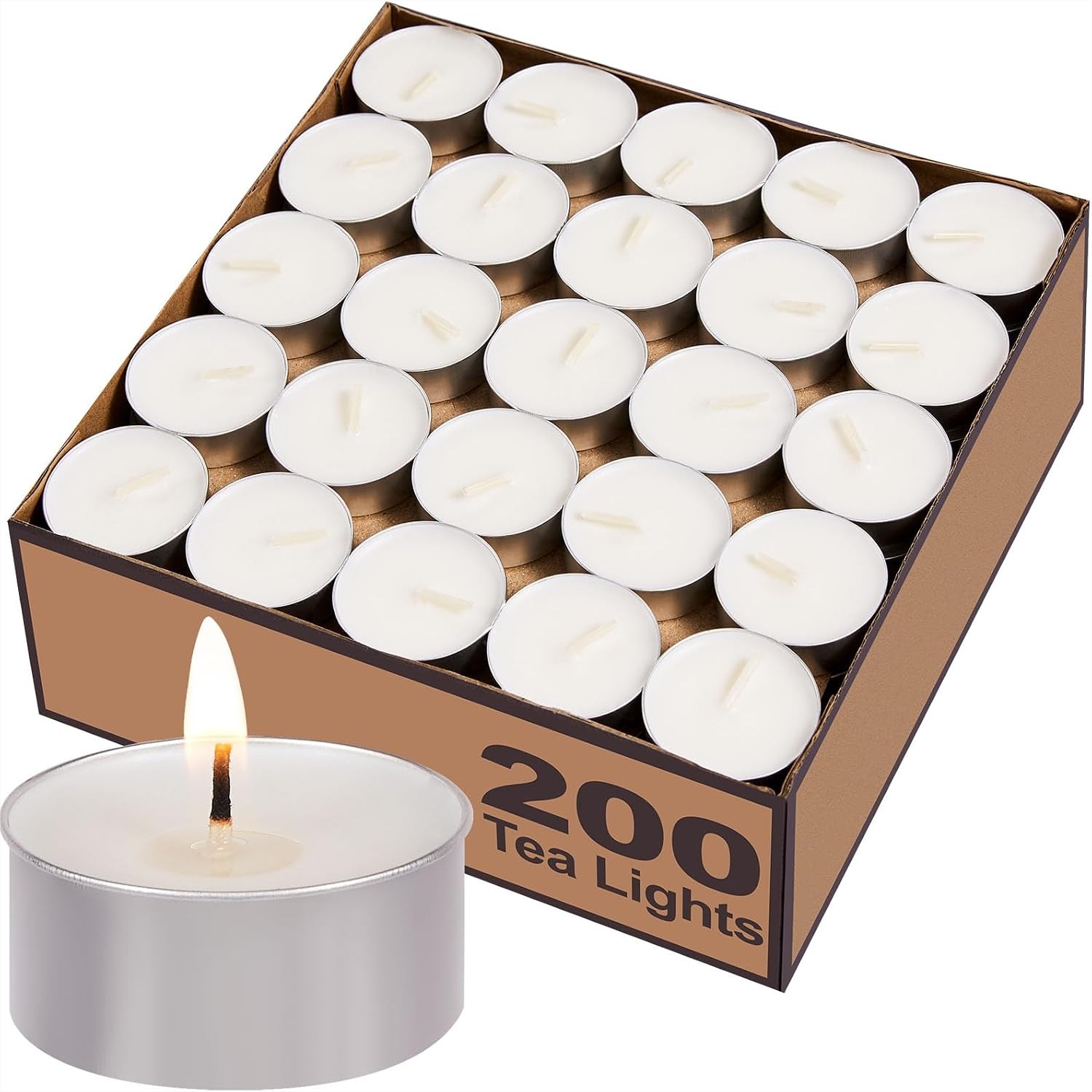 Lighting Home Decor Products - Tea Lights Candles Bulk 200 Pack