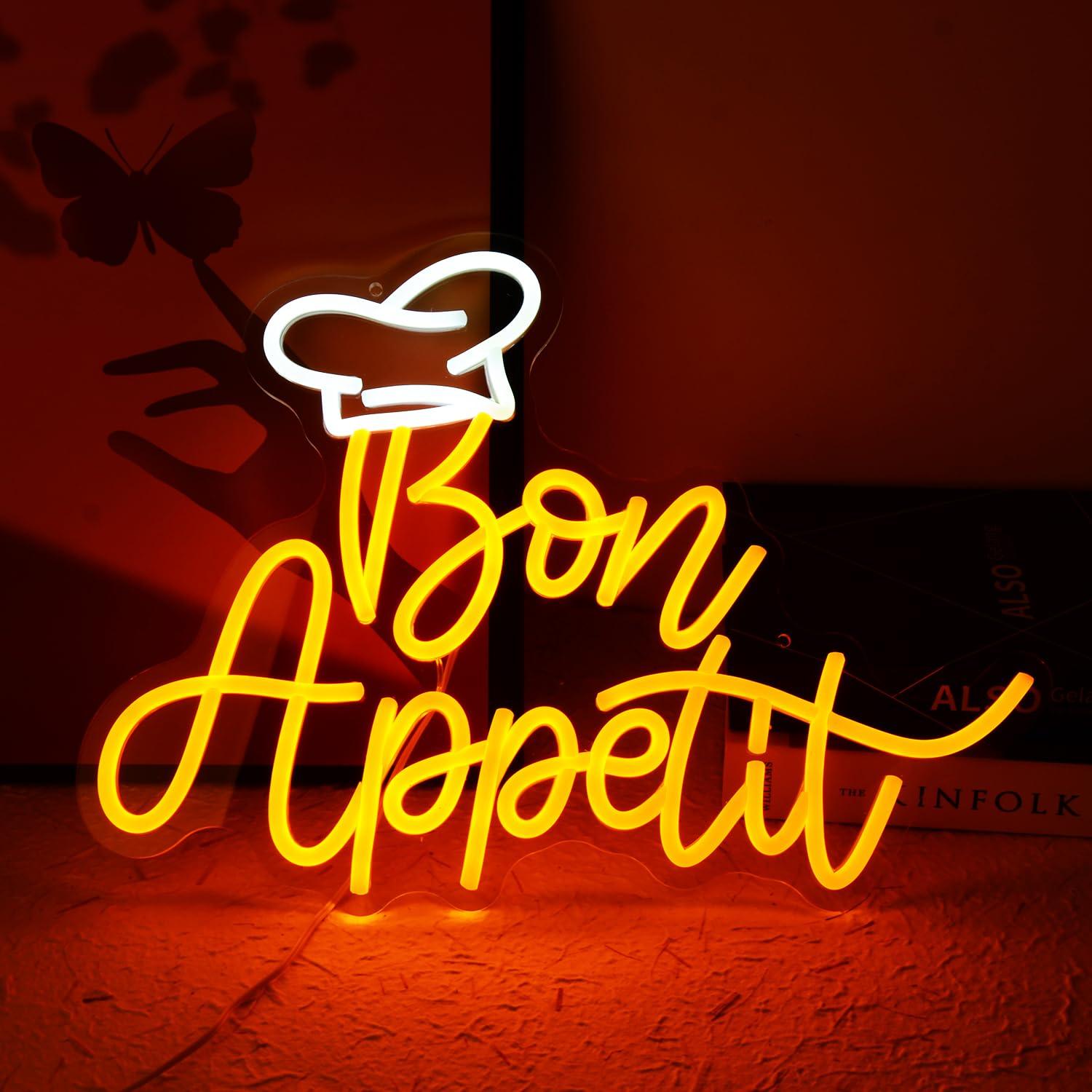 Wall Decor Lighting - Bon Appetit Chef Hat Neon Sign