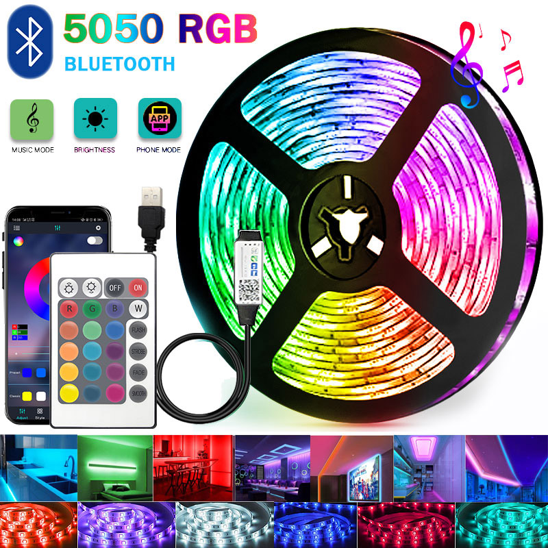 Colour Changing Bulb - 5050 RGB USB LED Strip Lights