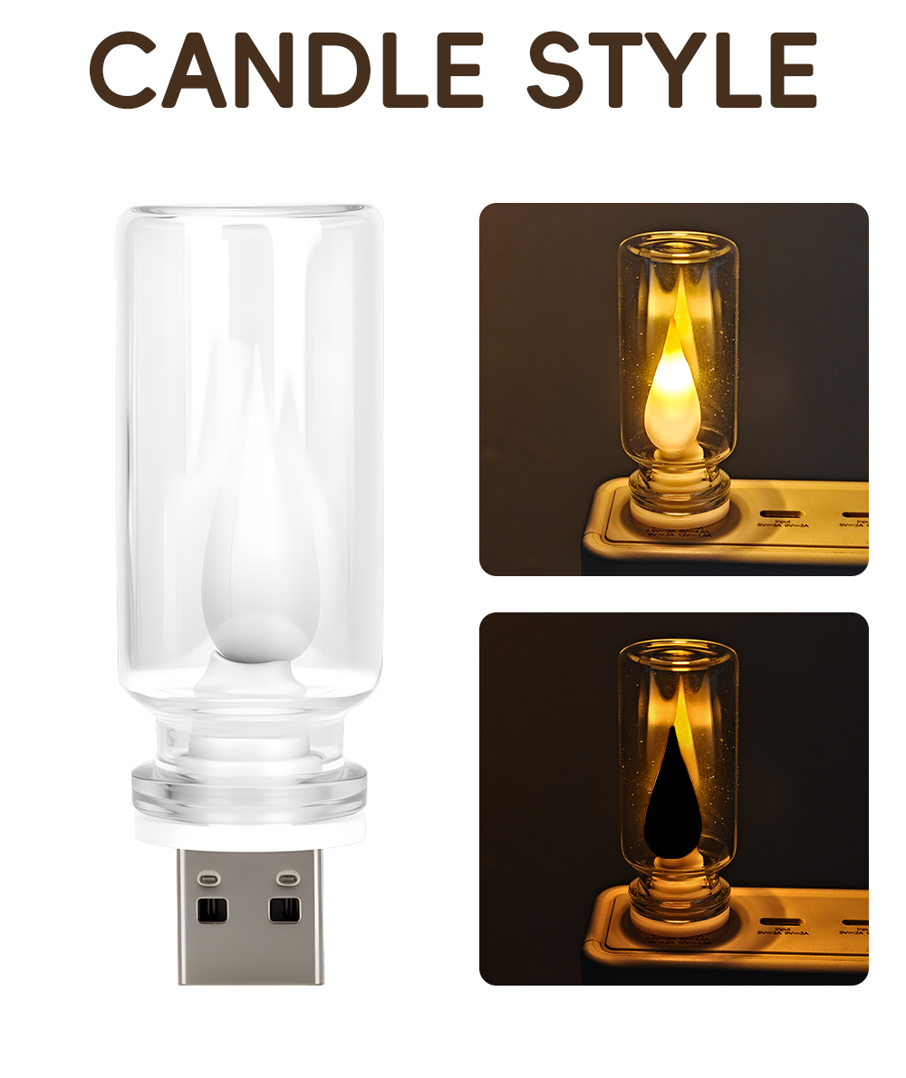 Lighting Interior Decor - USB LED Flash Candles Light Bulb