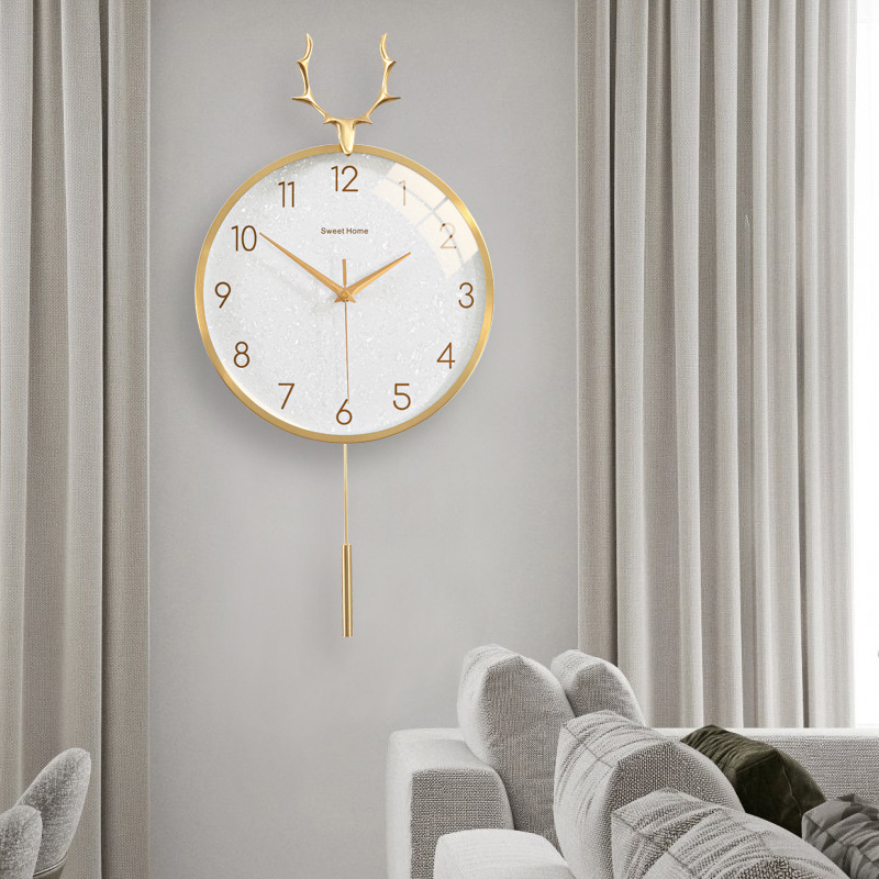 Lighting Home Decor Wall Clocks - Nordic clock light luxury wall clock