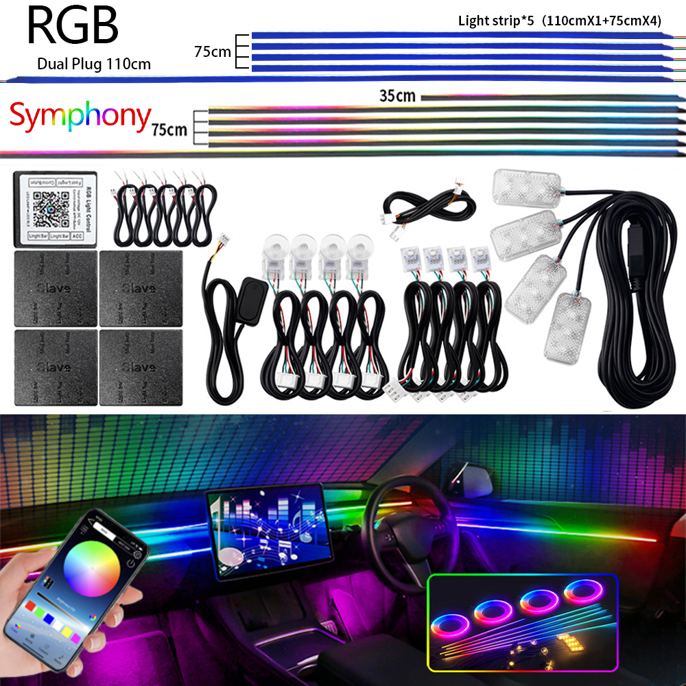 Lighting Interior Decor - Universal Led Car Ambient Light RGB