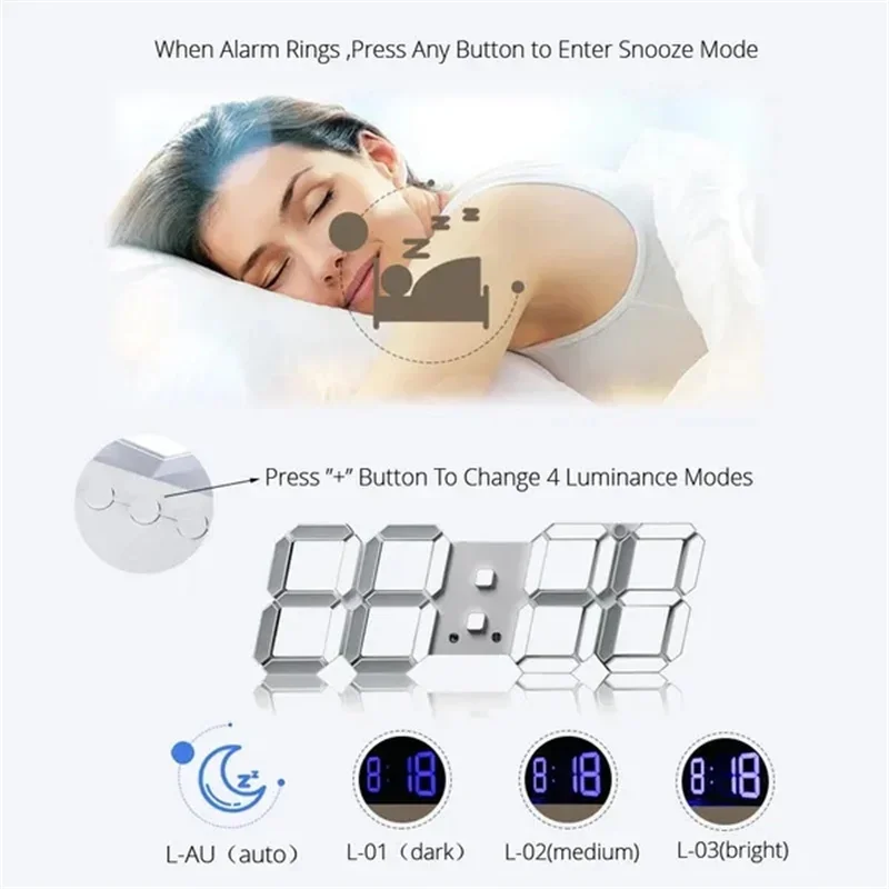 Decoration for Bedroom 3D Digi - Lighting Home Decor Wall Clocks 리뷰 및 가격