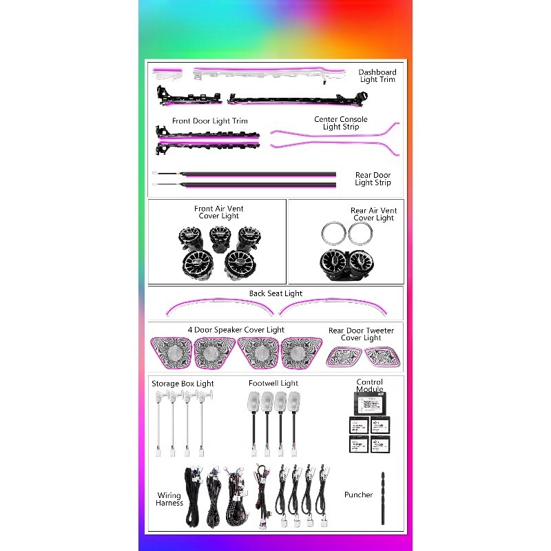 Dynamic Colorful LED Ambient L - Lighting Interior Decor 리뷰 및 가격