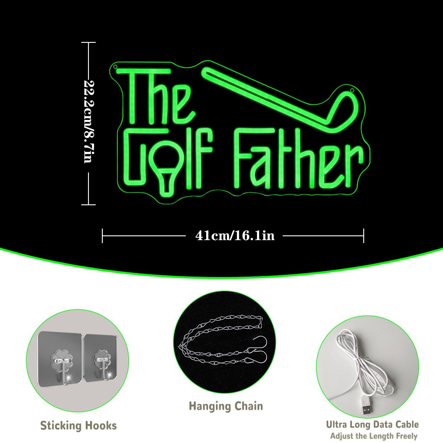 The Golf Father Neon Sign USB  - Wall Decor Lighting 리뷰 및 가격