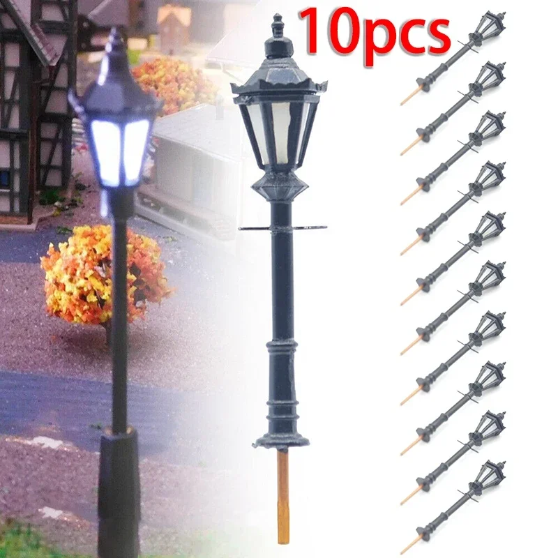 10Pcs Model Street Lights Scal - Wall Decor Lighting Tree 리뷰 및 가격