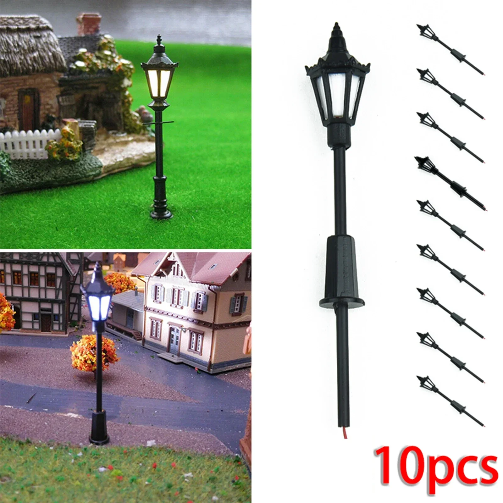 10Pcs Model Street Lights Scal - Wall Decor Lighting Tree 리뷰 및 가격