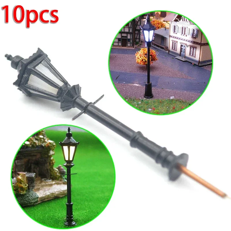 10Pcs Model Street Lights Scal - Wall Decor Lighting Tree 리뷰 및 가격