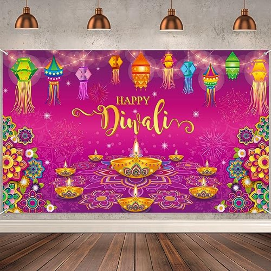 Happy Diwali Backdrop Banner D - Lighting Decoration For Diwali 리뷰 및 가격