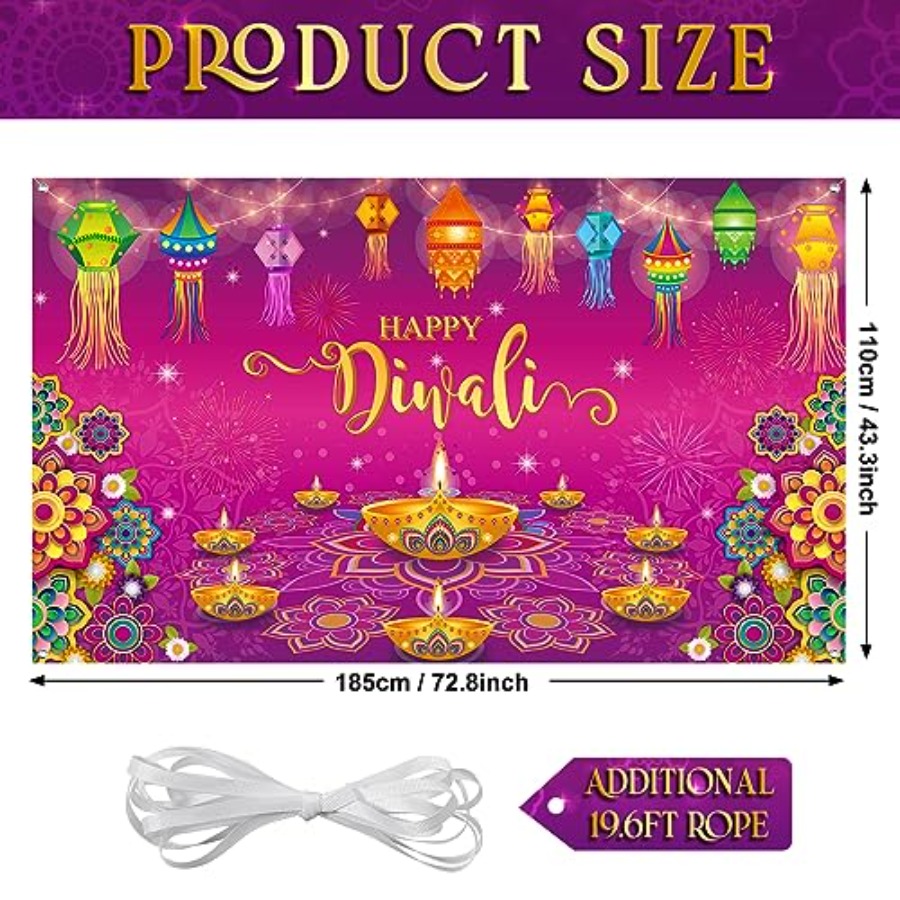 Happy Diwali Backdrop Banner D - Lighting Decoration For Diwali 리뷰 및 가격