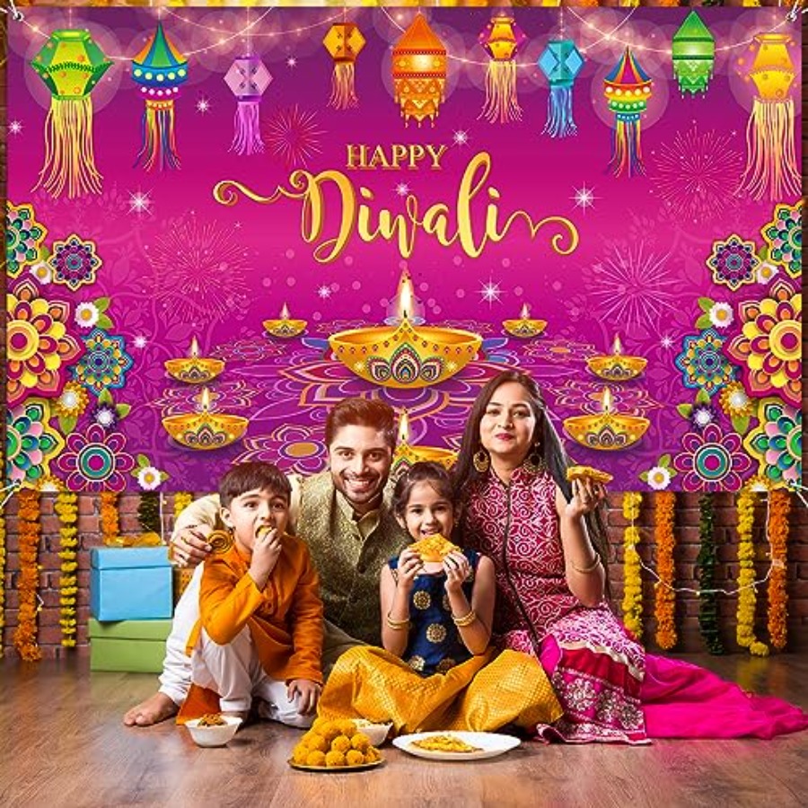 Happy Diwali Backdrop Banner D - Lighting Decoration For Diwali 리뷰 및 가격