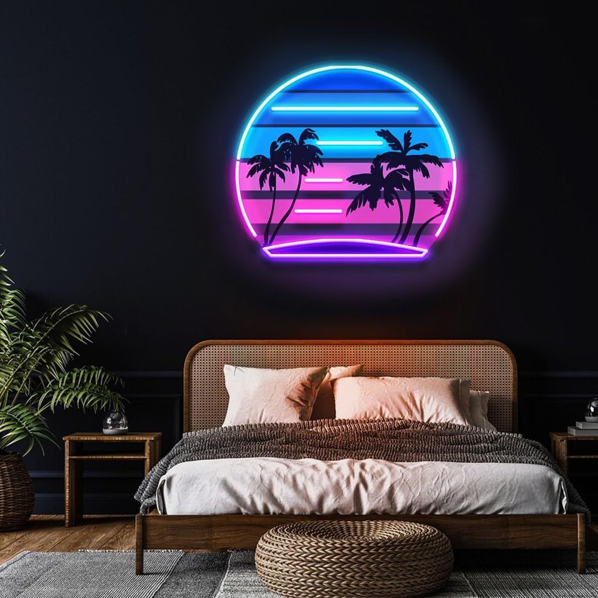 Tropical Retro Vintage Sunset  - Wall Decor Lighting Tree 리뷰 및 가격