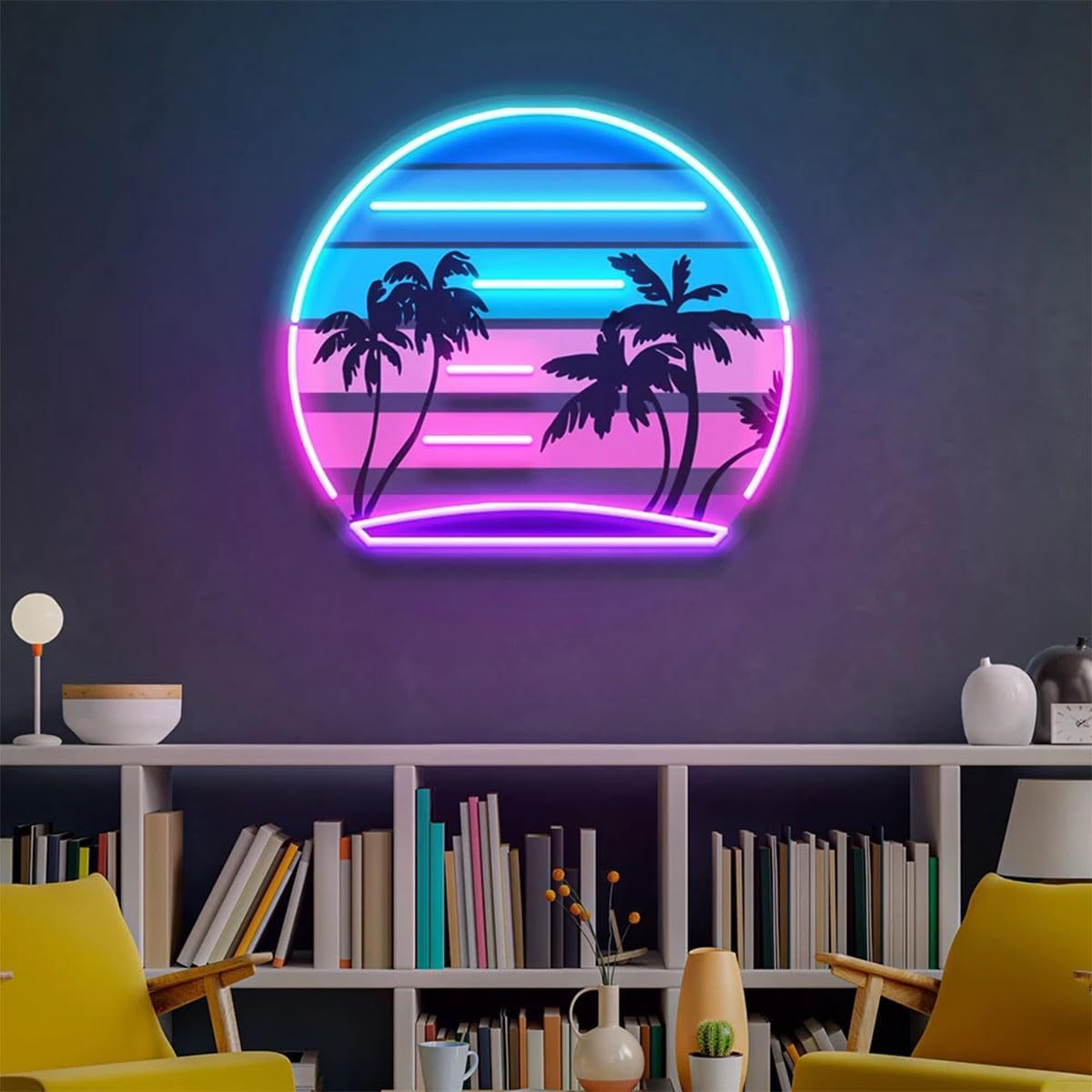 Tropical Retro Vintage Sunset  - Wall Decor Lighting Tree 리뷰 및 가격