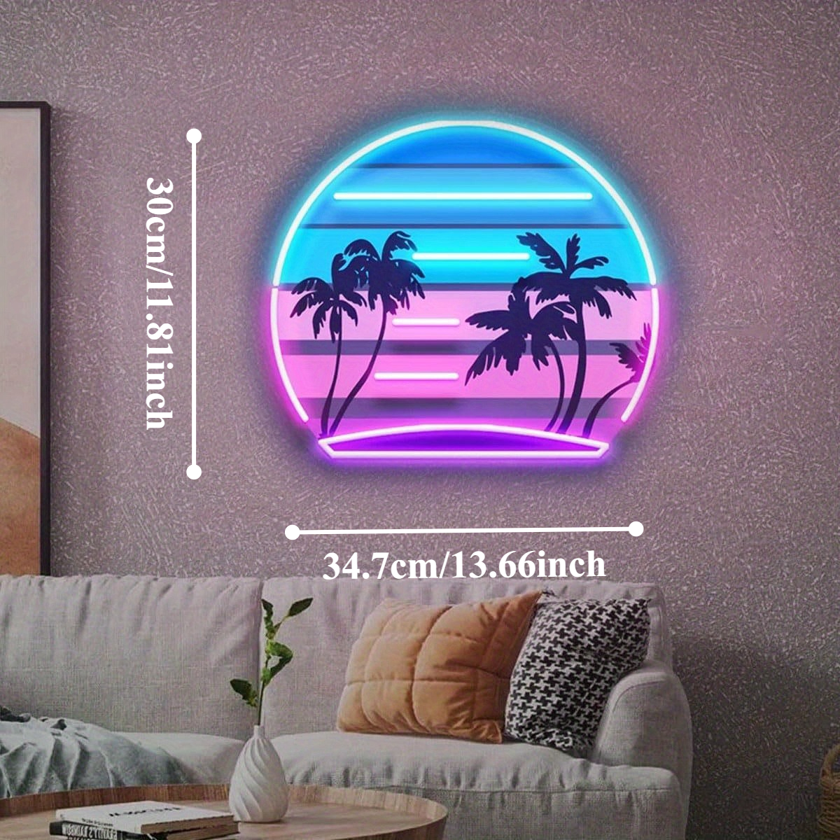 Tropical Retro Vintage Sunset  - Wall Decor Lighting Tree 리뷰 및 가격