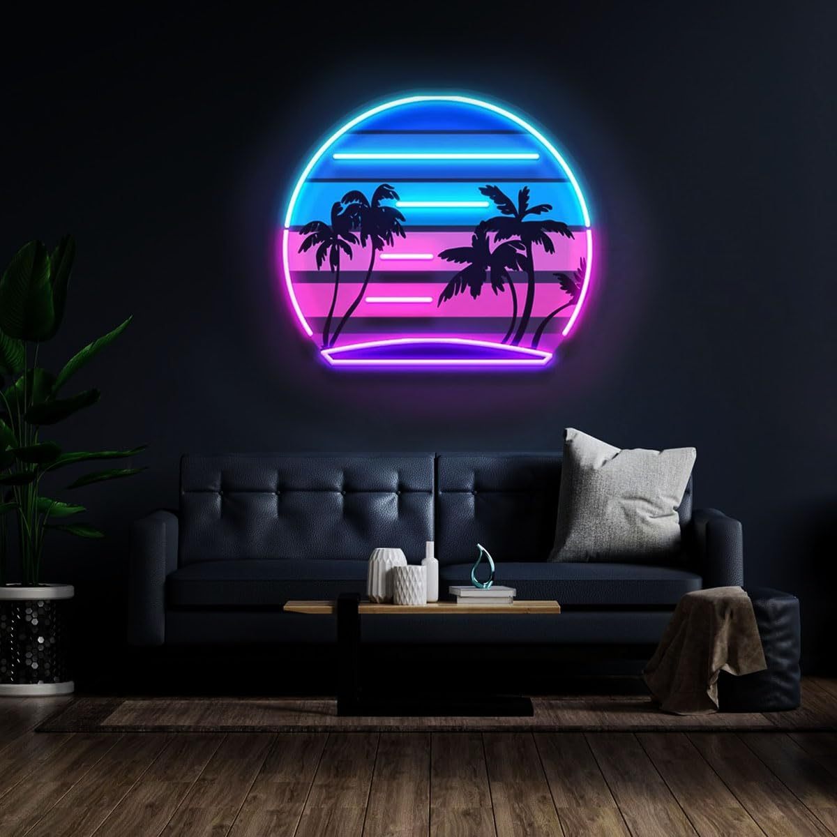 Tropical Retro Vintage Sunset  - Wall Decor Lighting Tree 리뷰 및 가격