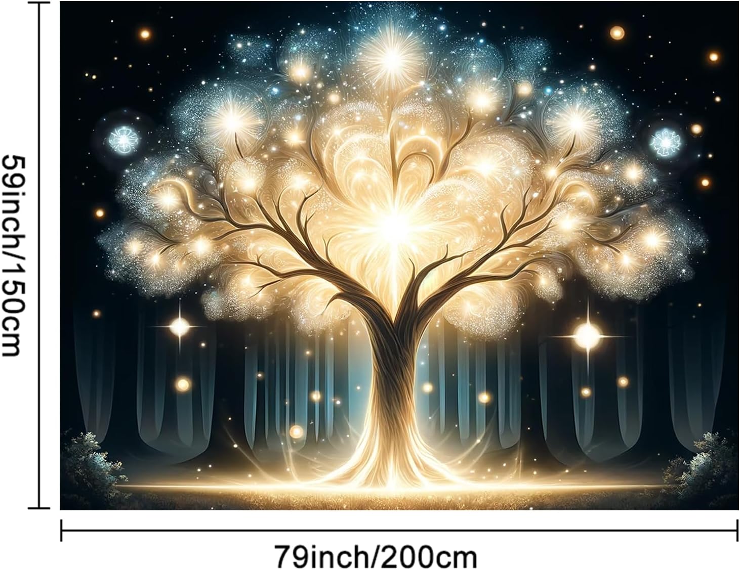 Glowing Spirit Tree UV Black L - Wall Decor Lighting Tree 리뷰 및 가격