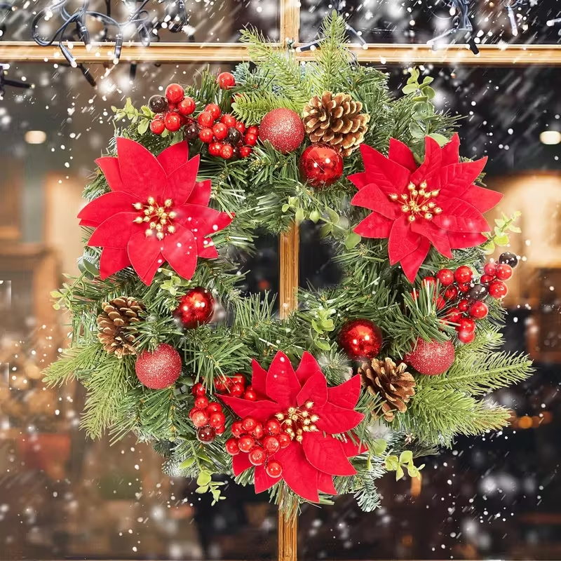 Artificial Pine Christmas Wrea - Wall Decor Lighting Tree 리뷰 및 가격