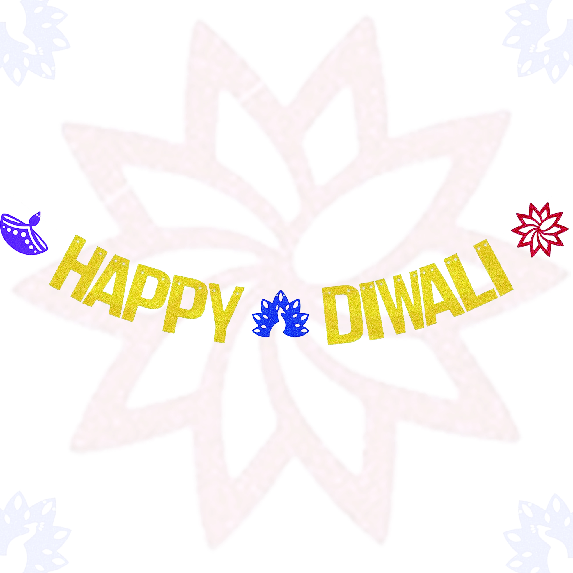 Gold Glitter Happy Diwali Bann - Lighting Decoration For Diwali 리뷰 및 가격