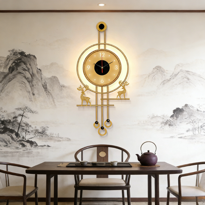 Modern TV Background Wall Mute - Lighting Home Decor Wall Clocks 리뷰 및 가격