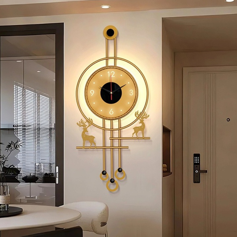 Modern TV Background Wall Mute - Lighting Home Decor Wall Clocks 리뷰 및 가격