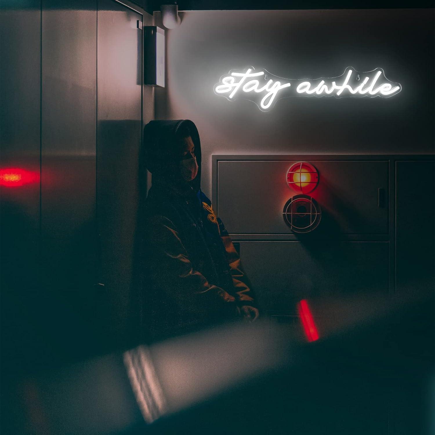Stay Awhile Neon Signs USB Dim - Wall Decor Lighting 리뷰 및 가격