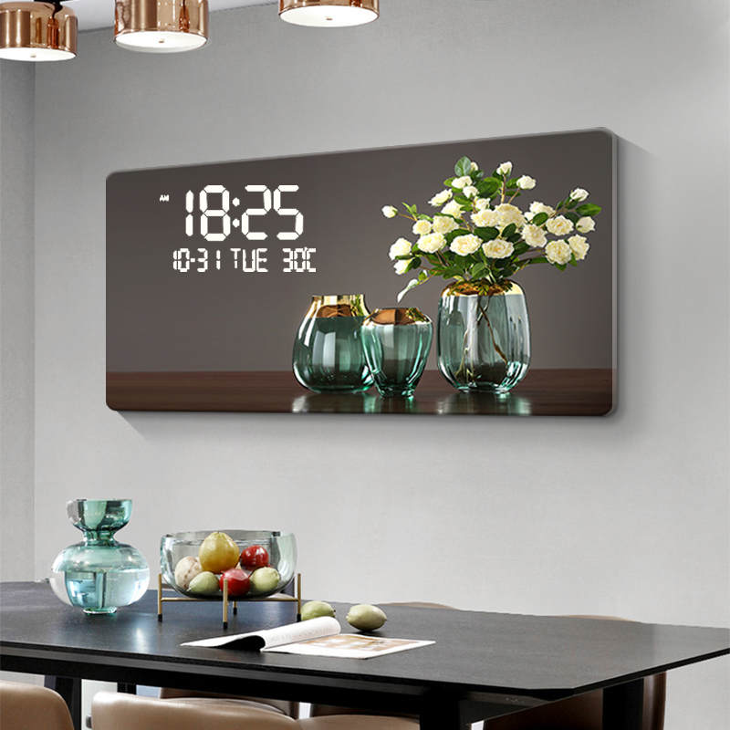 Large Size Flower Pattern Digi - Lighting Home Decor Wall Clocks 리뷰 및 가격