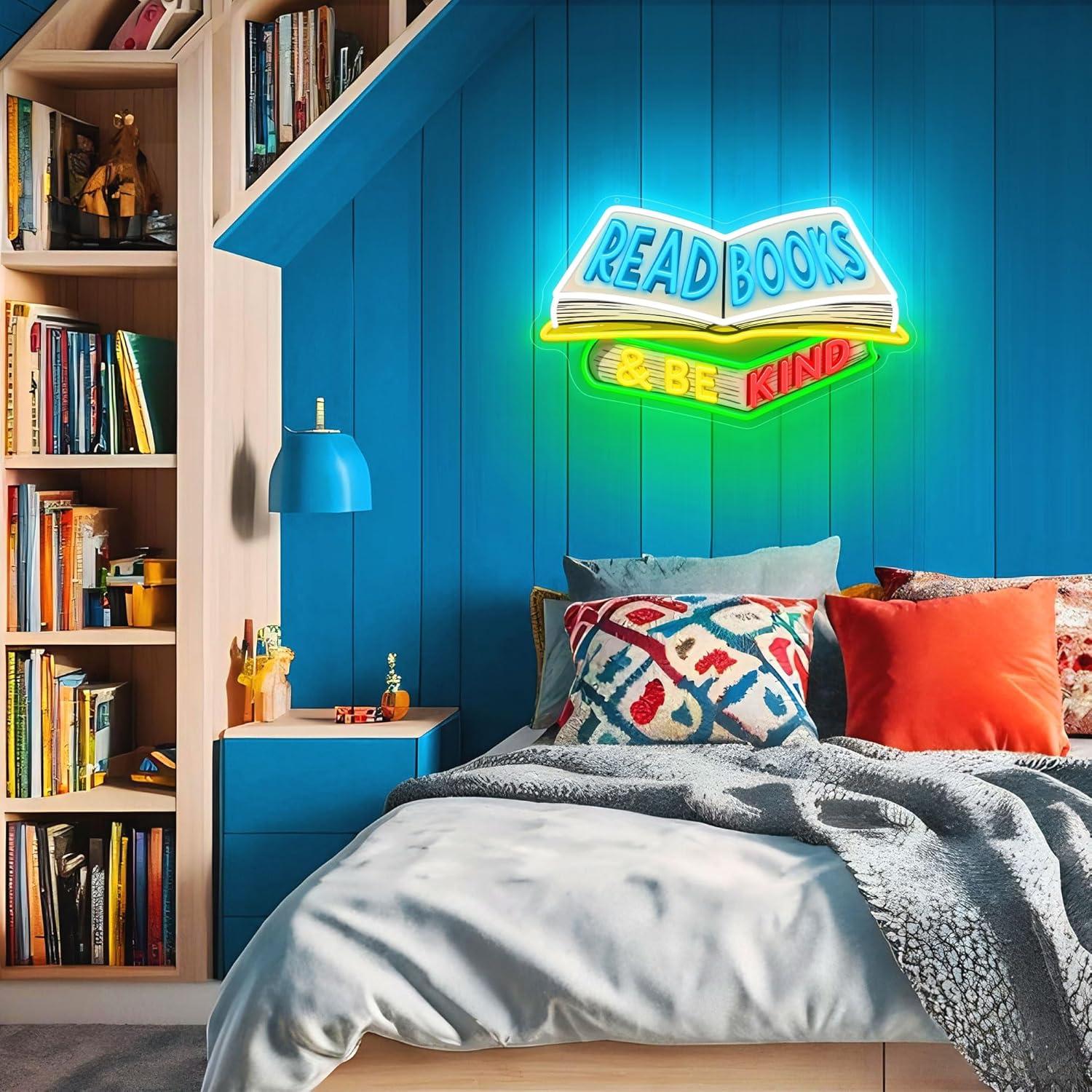 Read Books and Be Kind Neon Si - Wall Decor Lighting 리뷰 및 가격