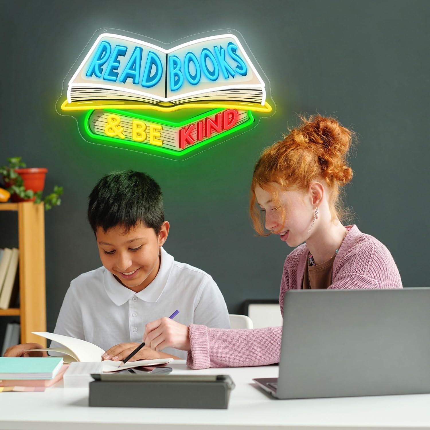 Read Books and Be Kind Neon Si - Wall Decor Lighting 리뷰 및 가격