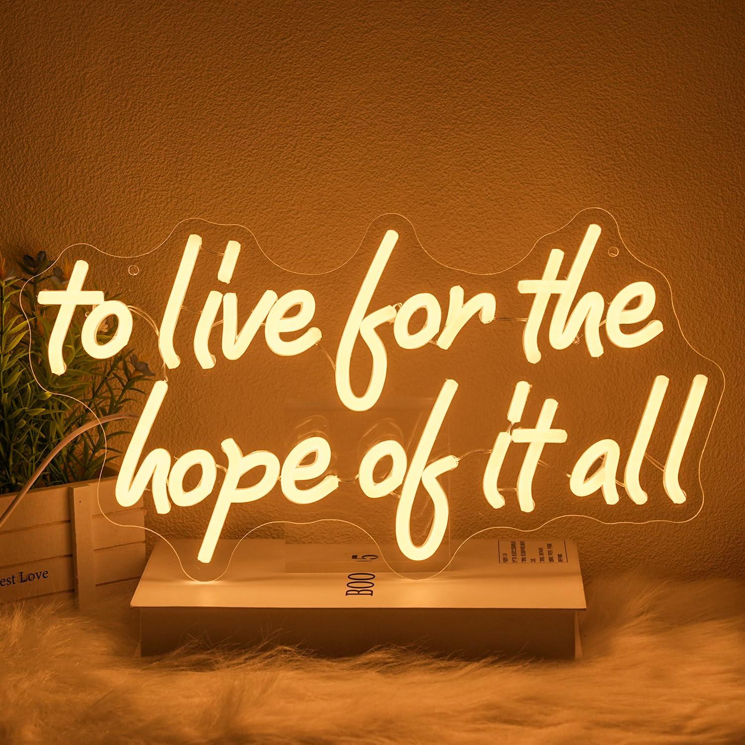 To Live For The Hope Of It All - Wall Decor Lighting 리뷰 및 가격