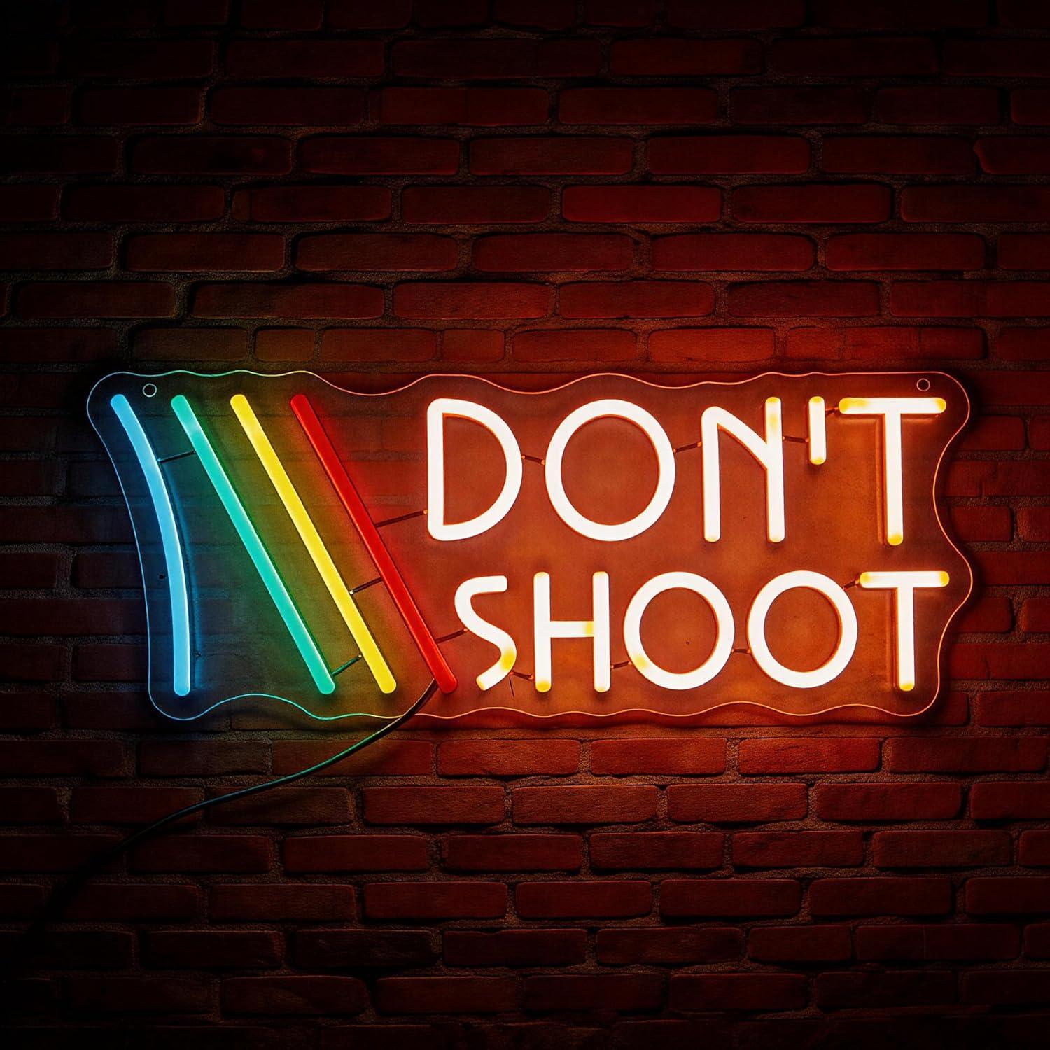 Don't Shoot Neon Sign Rainbow  - Wall Decor Lighting 리뷰 및 가격