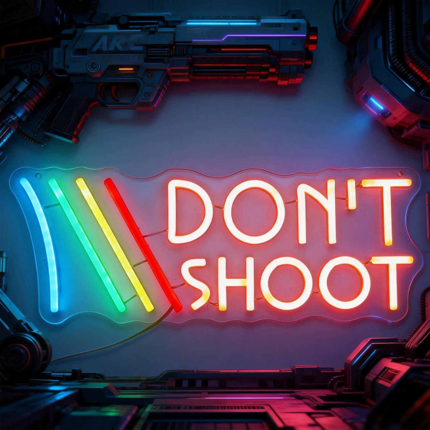 Don't Shoot Neon Sign Rainbow  - Wall Decor Lighting 리뷰 및 가격
