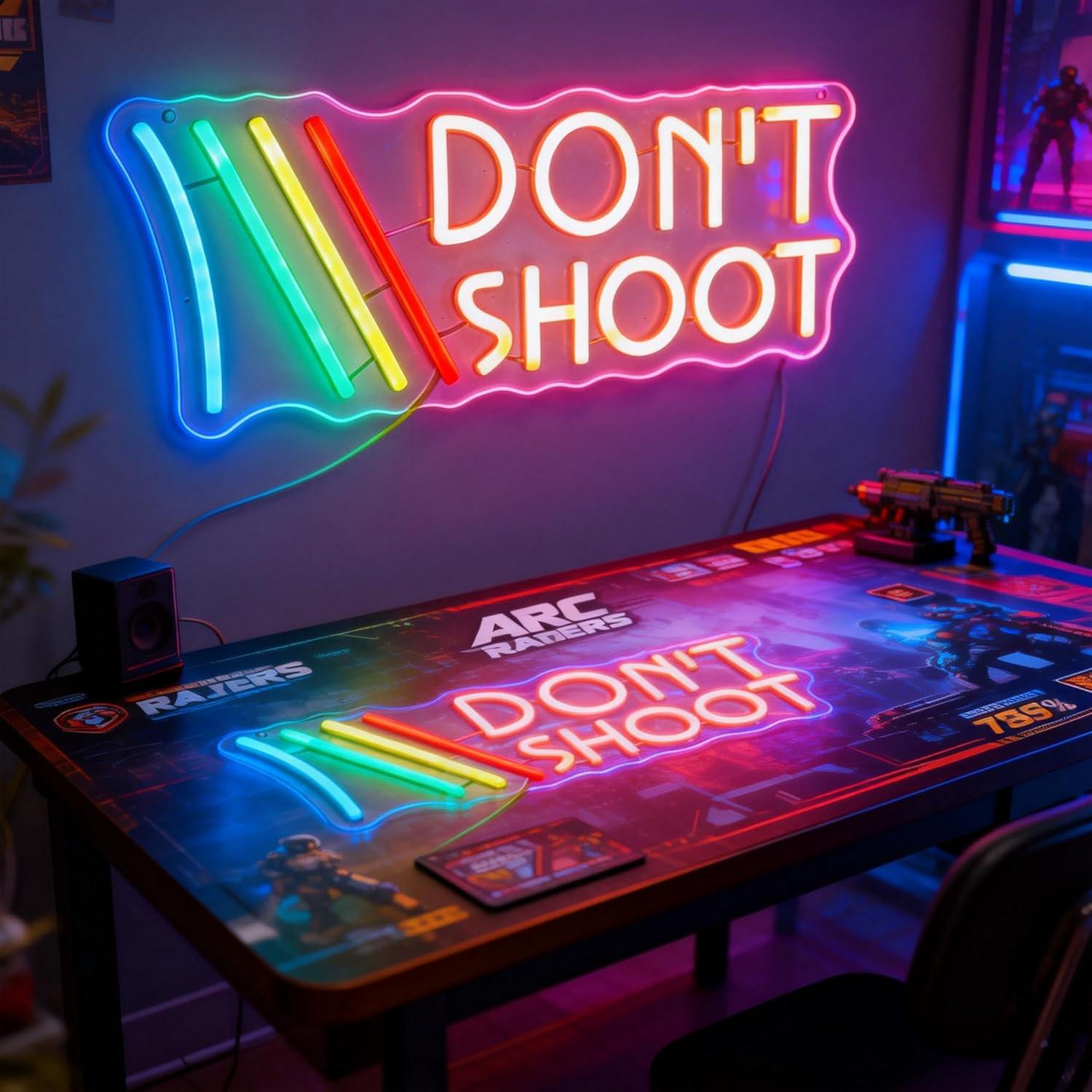 Don't Shoot Neon Sign Rainbow  - Wall Decor Lighting 리뷰 및 가격