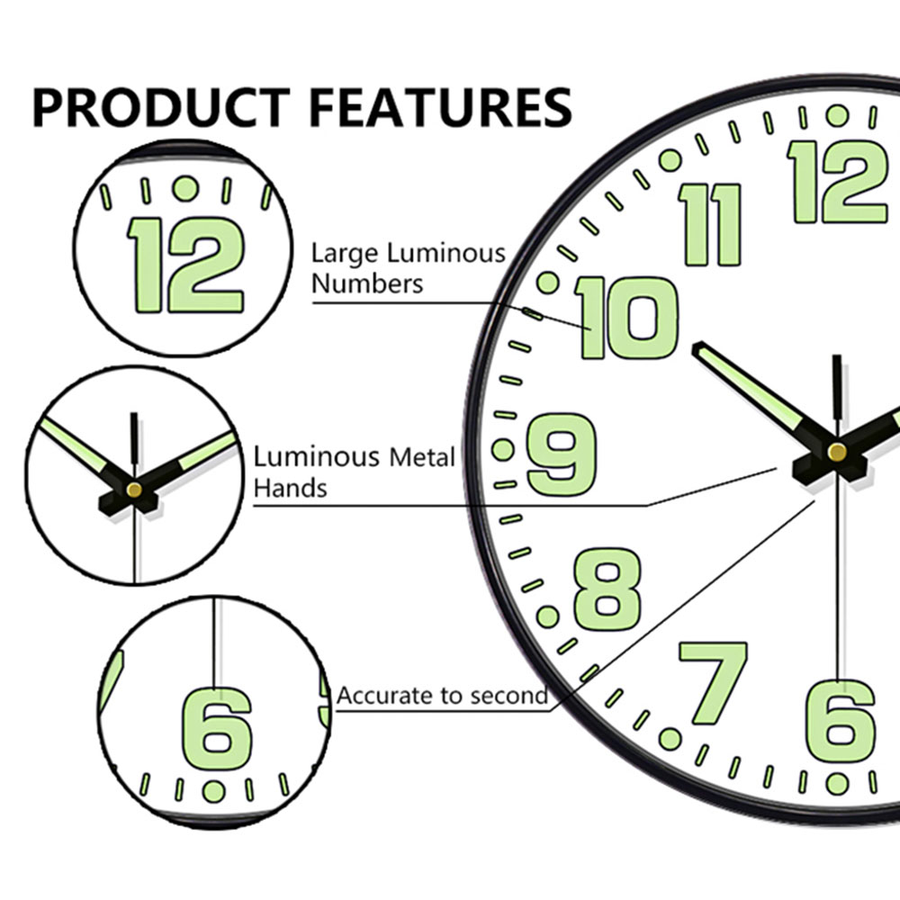 Luminous Wall Clock Light In D - Lighting Home Decor Wall Clocks 리뷰 및 가격