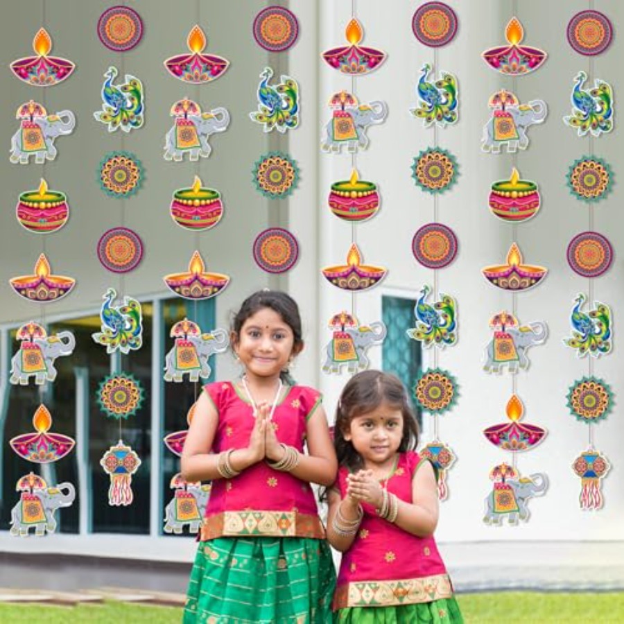8 Pcs Happy Diwali Hanging Dec - Lighting Decoration For Diwali 리뷰 및 가격