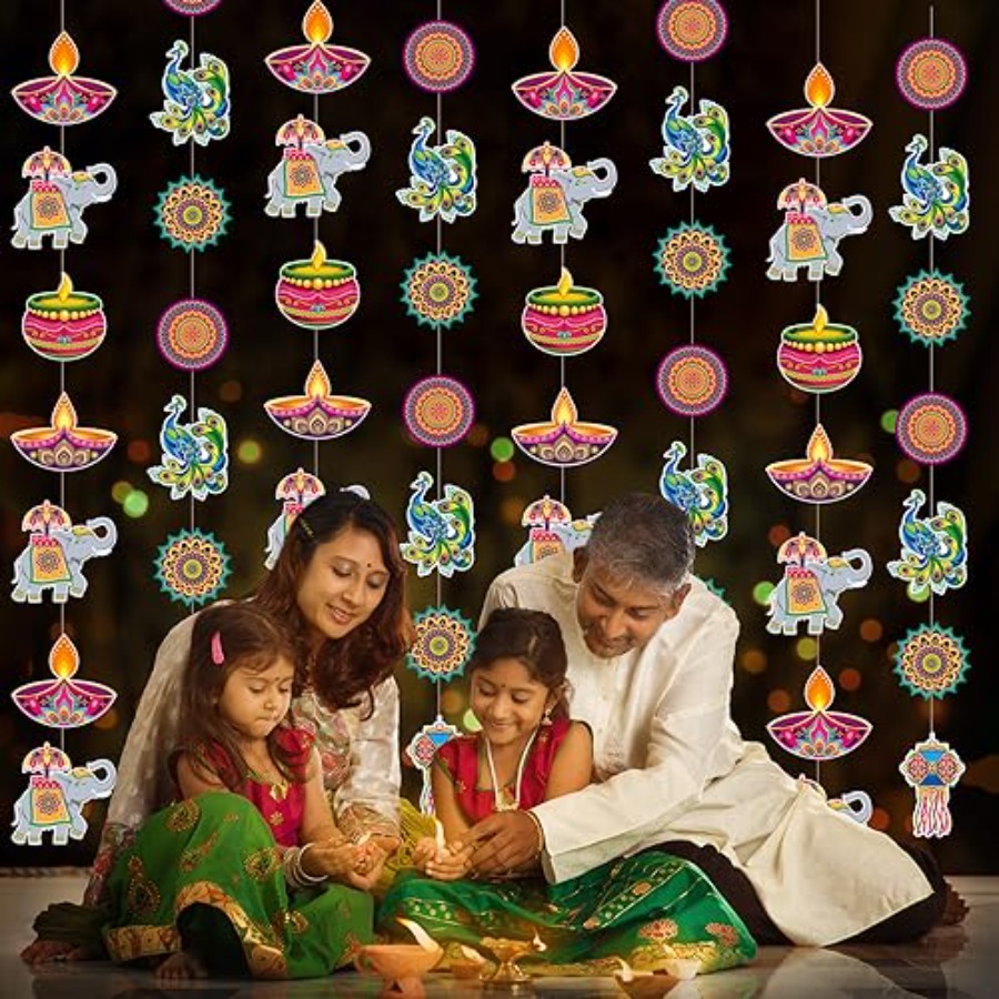 8 Pcs Happy Diwali Hanging Dec - Lighting Decoration For Diwali 리뷰 및 가격