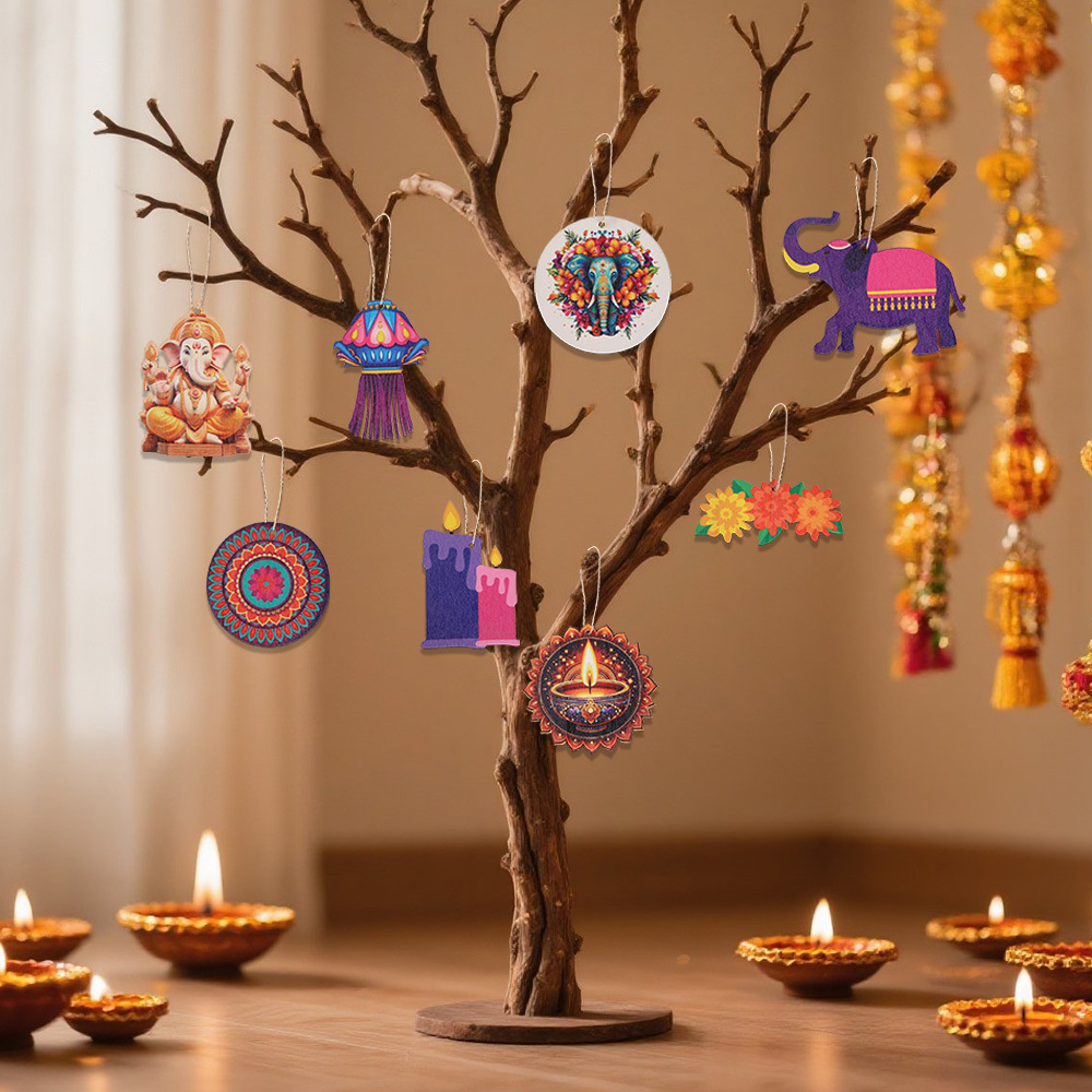 Diwali Themed Decor - Wooden C - Lighting Decoration For Diwali 리뷰 및 가격