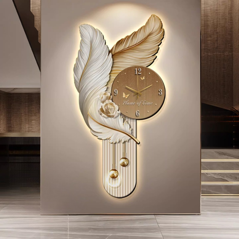 Light Luxury Feather Entrance  - Lighting Home Decor Wall Clocks 리뷰 및 가격