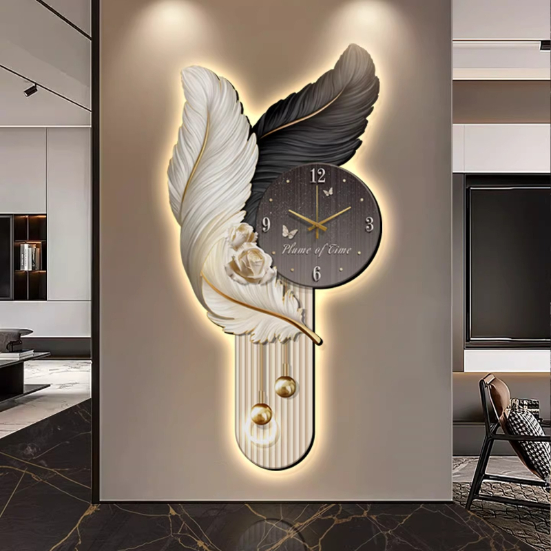 Light Luxury Feather Entrance  - Lighting Home Decor Wall Clocks 리뷰 및 가격