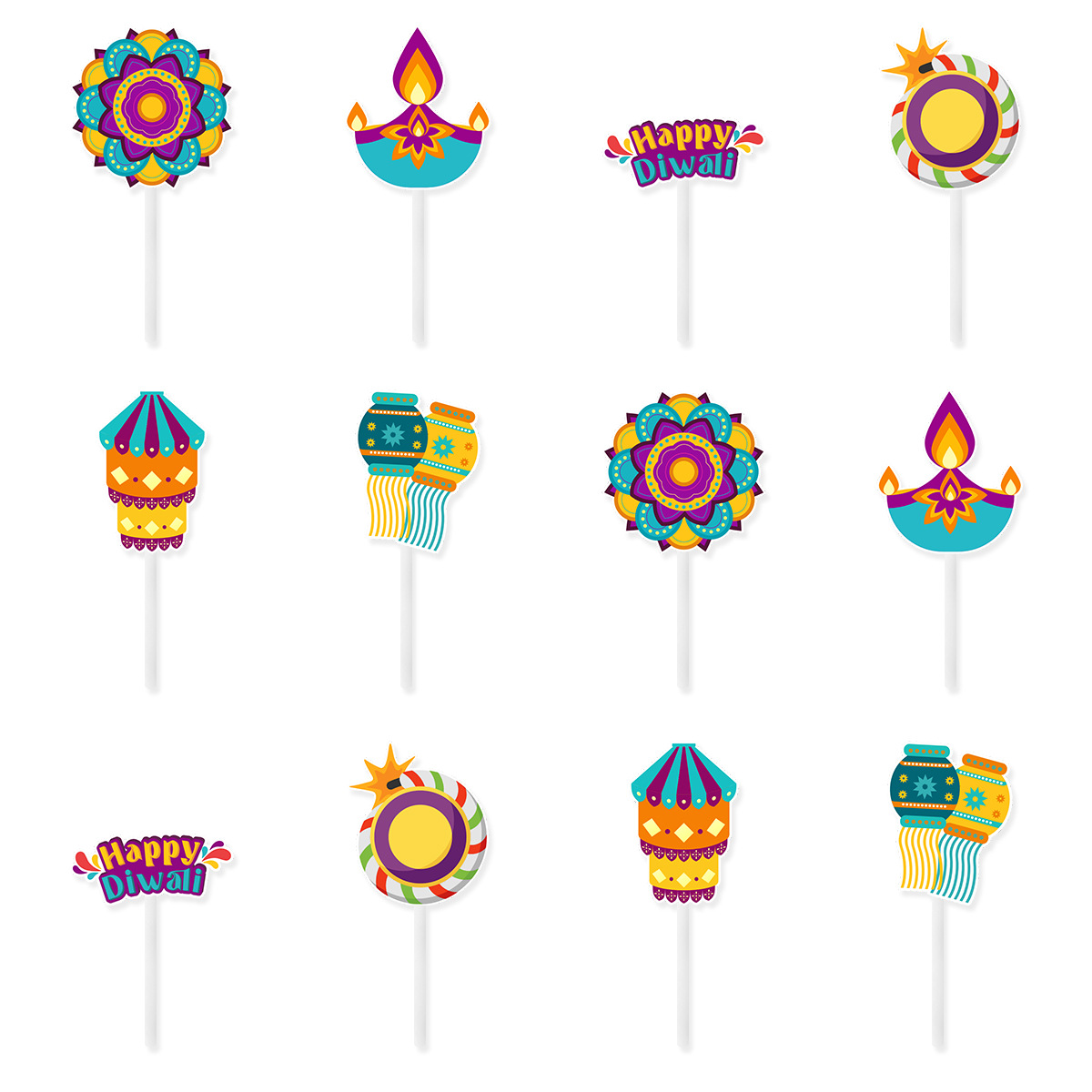 Diwali Theme Cake Decoration,H - Lighting Decoration For Diwali 리뷰 및 가격