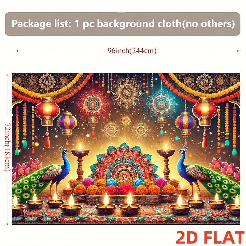 Diwali Peacock Lantern Tapestr - Lighting Decoration For Diwali 리뷰 및 가격