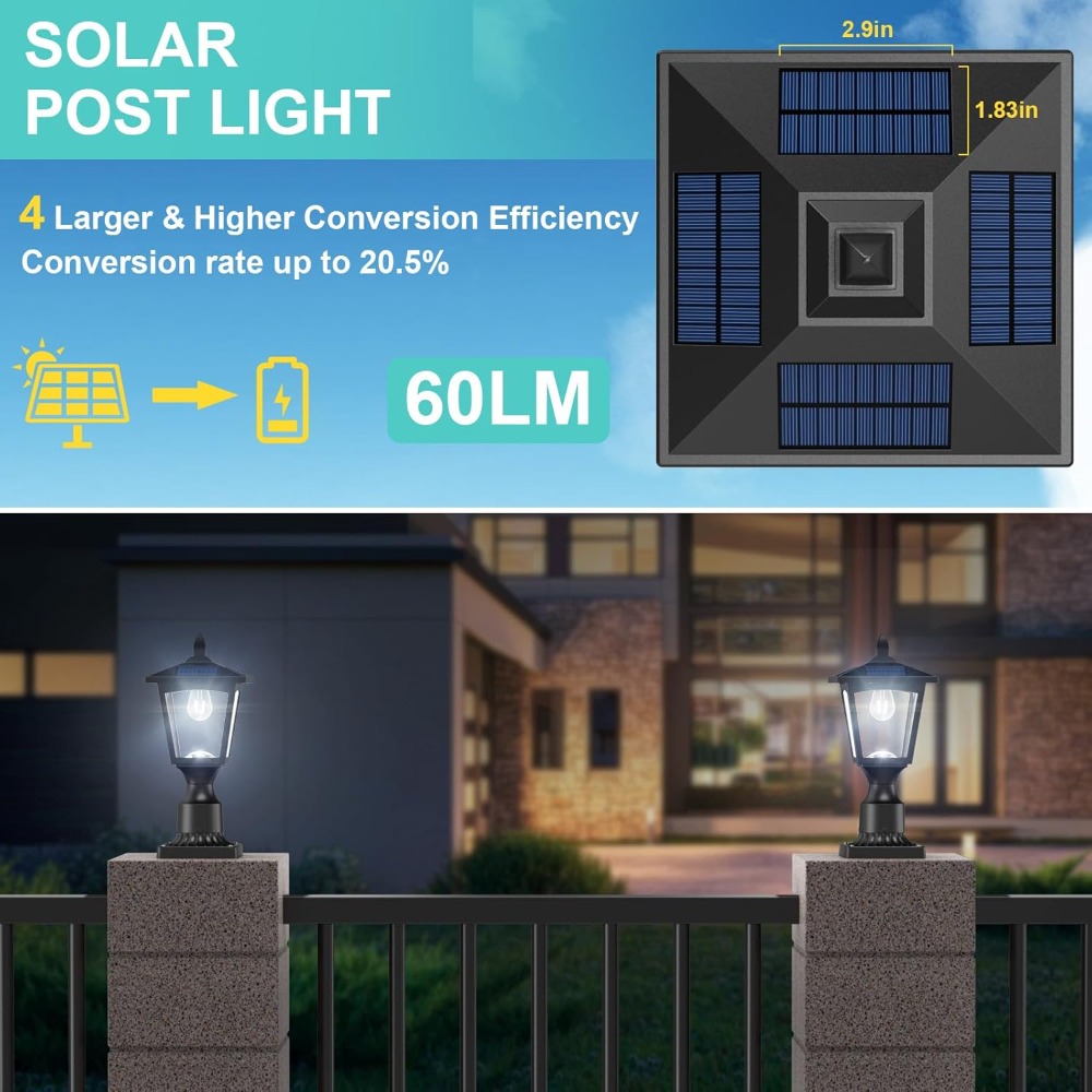 Solar Post Light 6000K Dusk to - Yard Lighting Decor 리뷰 및 가격
